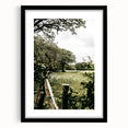 Farmhouse Wall Art - Scenic Tree-Lined Field with Rustic Country Charm