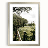 Farmhouse Wall Art - Scenic Tree-Lined Field with Rustic Country Charm