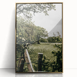 Farmhouse Wall Art - Scenic Tree-Lined Field with Rustic Country Charm