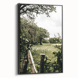 Farmhouse Wall Art - Scenic Tree-Lined Field with Rustic Country Charm
