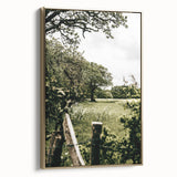 Farmhouse Wall Art - Scenic Tree-Lined Field with Rustic Country Charm