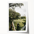 Farmhouse Wall Art - Scenic Tree-Lined Field with Rustic Country Charm