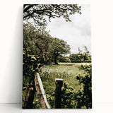 Farmhouse Wall Art - Scenic Tree-Lined Field with Rustic Country Charm