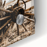 Rustic Farmhouse Wall Art - Antique Wagon Wheel Country Style Decor