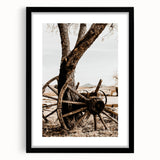 Rustic Farmhouse Wall Art - Antique Wagon Wheel Country Style Decor