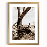 Rustic Farmhouse Wall Art - Antique Wagon Wheel Country Style Decor