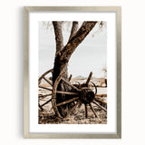 Rustic Farmhouse Wall Art - Antique Wagon Wheel Country Style Decor