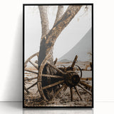 Rustic Farmhouse Wall Art - Antique Wagon Wheel Country Style Decor