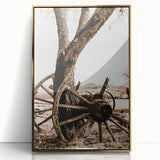 Rustic Farmhouse Wall Art - Antique Wagon Wheel Country Style Decor