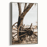 Rustic Farmhouse Wall Art - Antique Wagon Wheel Country Style Decor