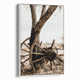 Rustic Farmhouse Wall Art - Antique Wagon Wheel Country Style Decor