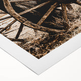 Rustic Farmhouse Wall Art - Antique Wagon Wheel Country Style Decor