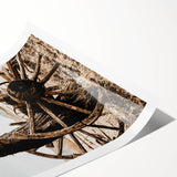 Rustic Farmhouse Wall Art - Antique Wagon Wheel Country Style Decor