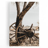 Rustic Farmhouse Wall Art - Antique Wagon Wheel Country Style Decor