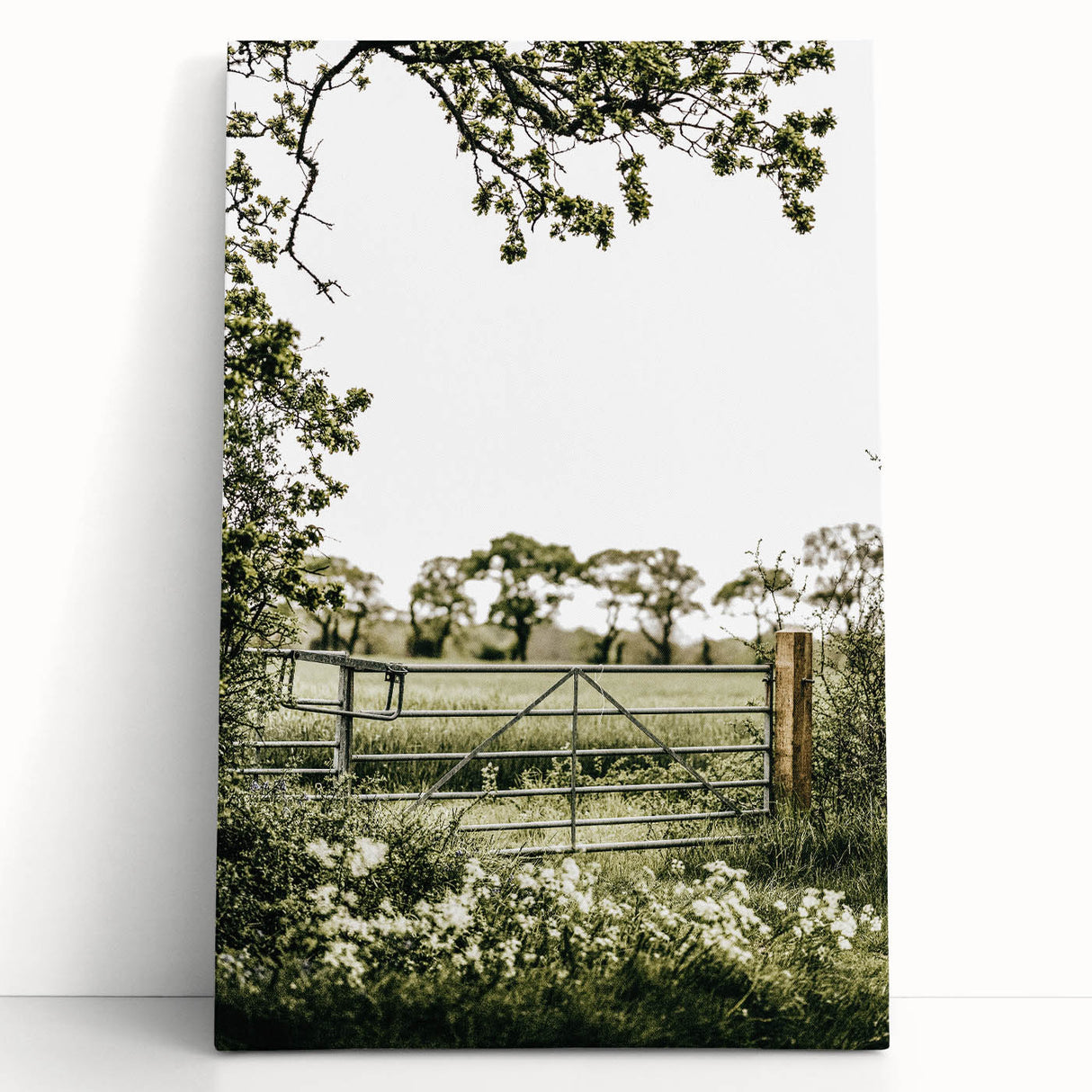 Farmhouse Wall Art - Tranquil Farm Gate with Rustic Countryside Charm