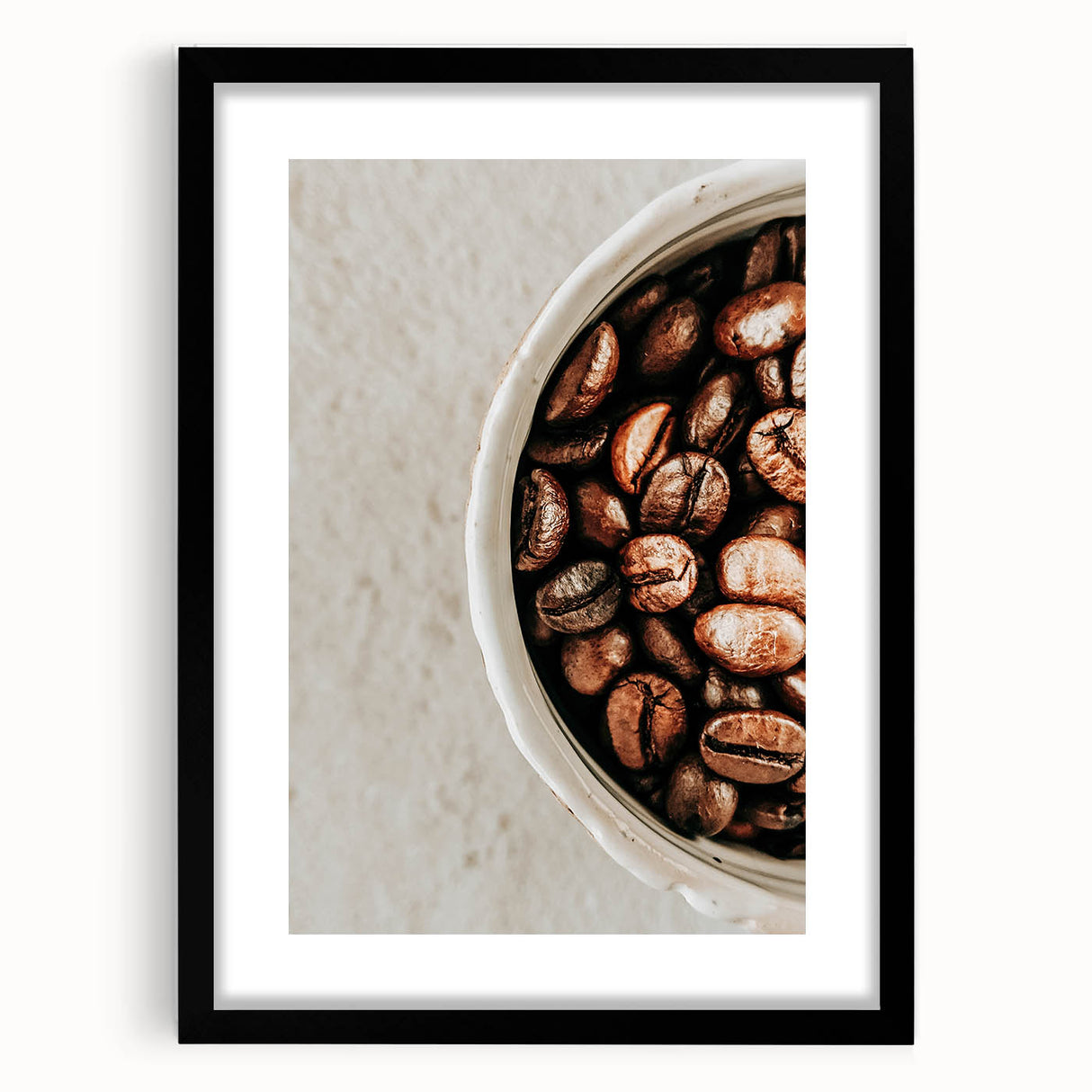 Farmhouse Wall Art - Rustic Coffee Beans Close-Up with Vintage Charm