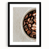 Farmhouse Wall Art - Rustic Coffee Beans Close-Up with Vintage Charm