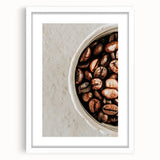 Farmhouse Wall Art - Rustic Coffee Beans Close-Up with Vintage Charm
