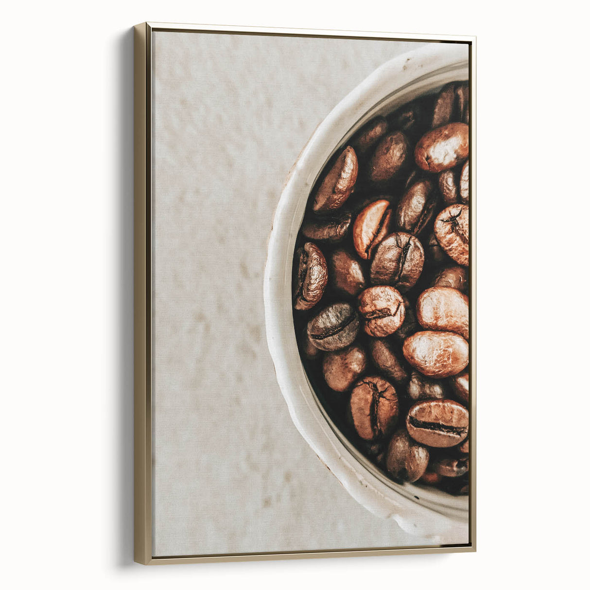 Farmhouse Wall Art - Rustic Coffee Beans Close-Up with Vintage Charm