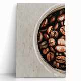 Farmhouse Wall Art - Rustic Coffee Beans Close-Up with Vintage Charm