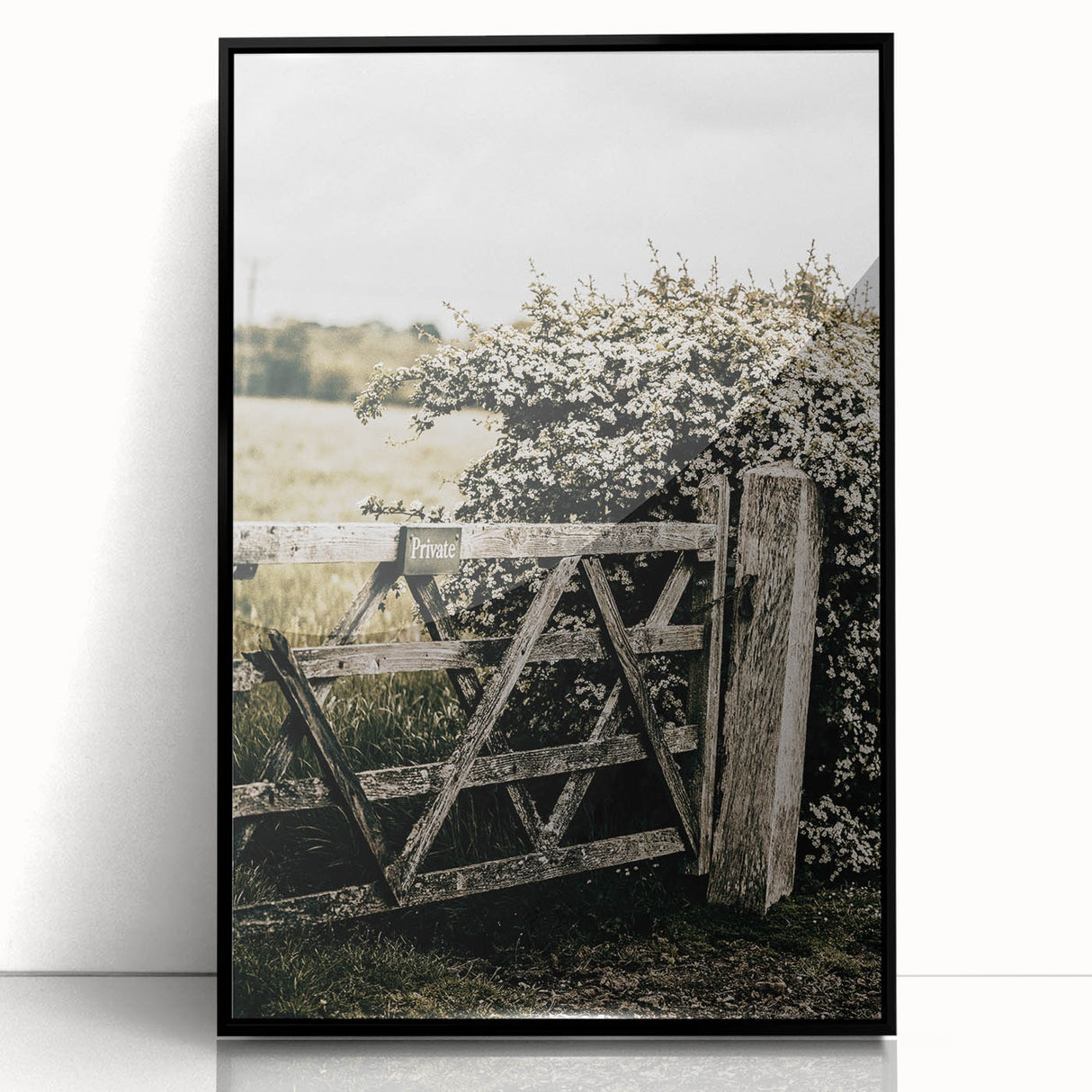 Rustic Private Gate Wall Art – Farmhouse Countryside Aesthetic