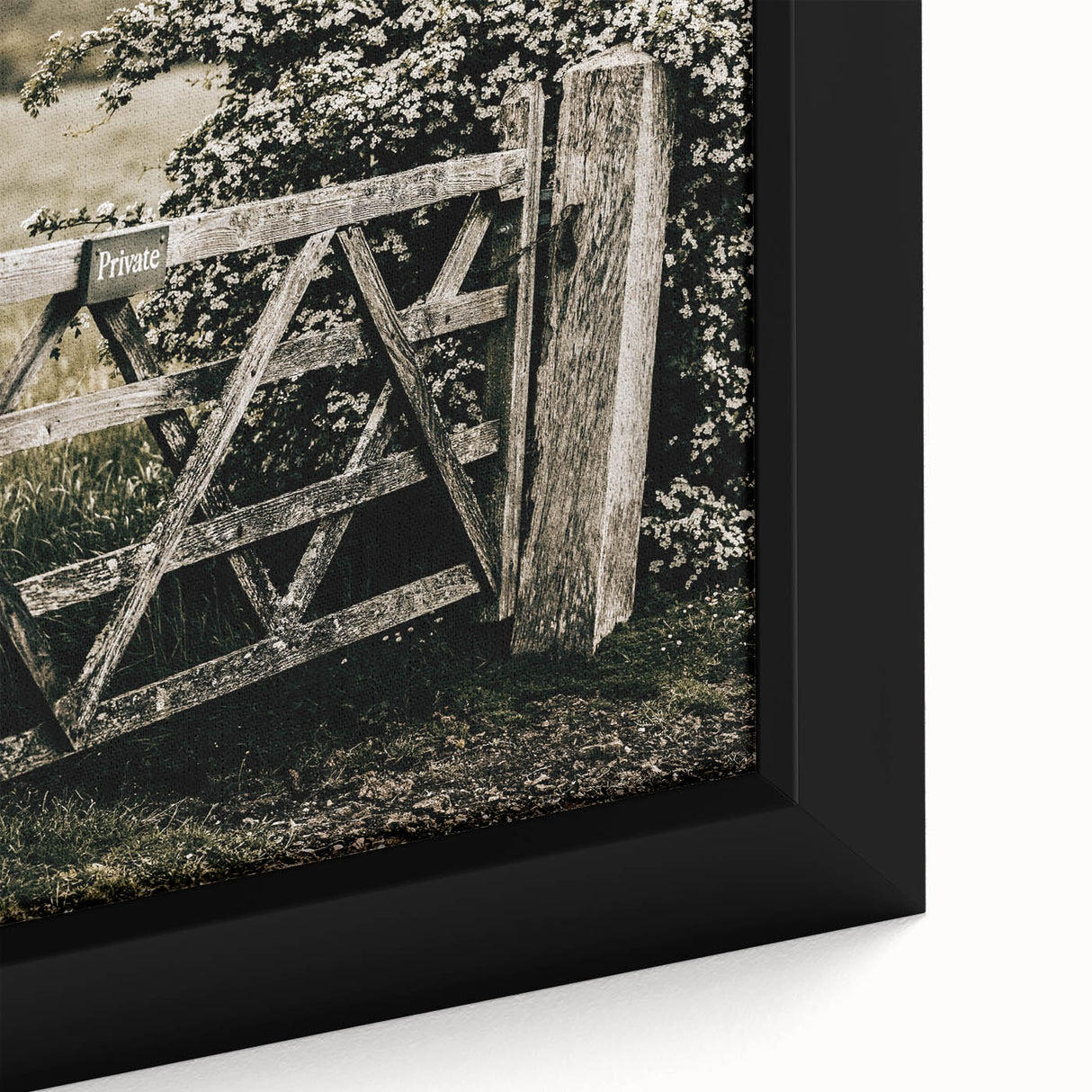 Rustic Private Gate Wall Art – Farmhouse Countryside Aesthetic