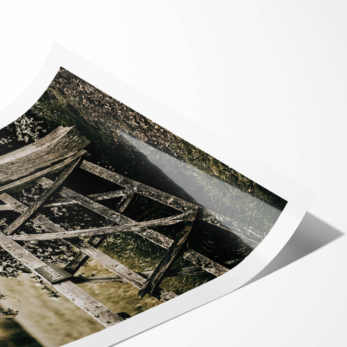 Rustic Private Gate Wall Art – Farmhouse Countryside Aesthetic