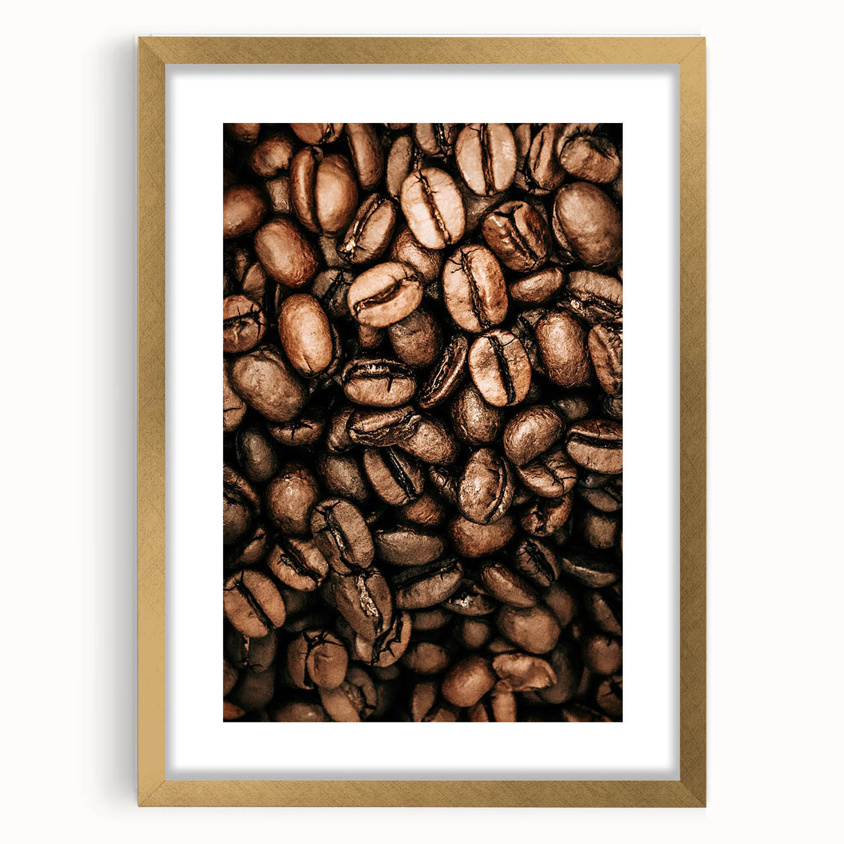 Close-Up Coffee Beans Rustic Wall Art for Kitchen and Coffee Bars