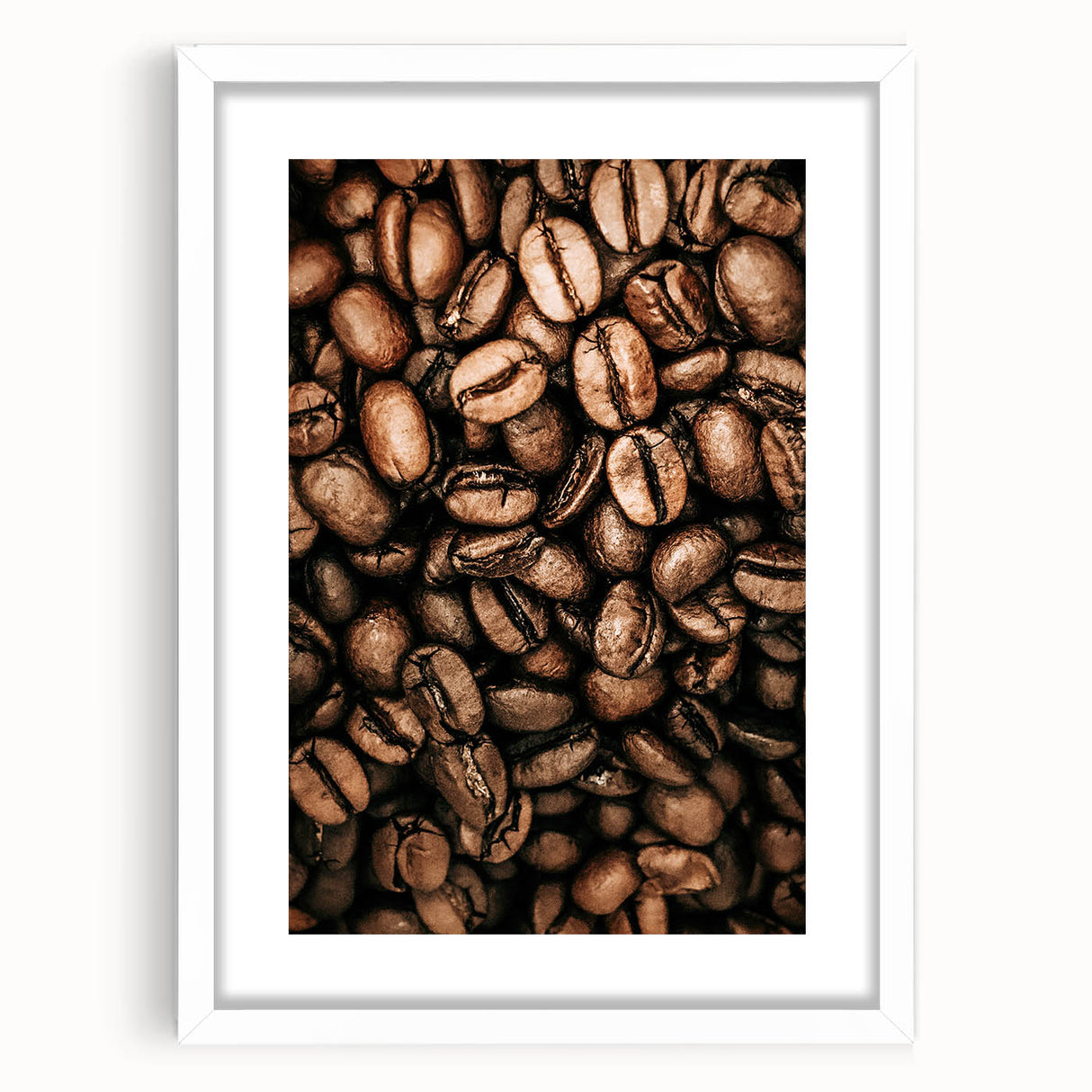 Close-Up Coffee Beans Rustic Wall Art for Kitchen and Coffee Bars