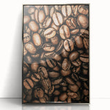 Close-Up Coffee Beans Rustic Wall Art for Kitchen and Coffee Bars