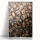 Close-Up Coffee Beans Rustic Wall Art for Kitchen and Coffee Bars