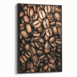 Close-Up Coffee Beans Rustic Wall Art for Kitchen and Coffee Bars