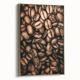 Close-Up Coffee Beans Rustic Wall Art for Kitchen and Coffee Bars