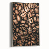 Close-Up Coffee Beans Rustic Wall Art for Kitchen and Coffee Bars