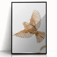 Farmhouse Wall Art | Rustic Sparrow in Flight | Vintage Country Style Print