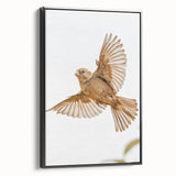 Farmhouse Wall Art | Rustic Sparrow in Flight | Vintage Country Style Print