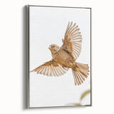 Farmhouse Wall Art | Rustic Sparrow in Flight | Vintage Country Style Print