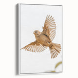 Farmhouse Wall Art | Rustic Sparrow in Flight | Vintage Country Style Print