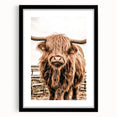 Highland Cow Farmhouse Wall Art – Rustic Country Style Decor Print