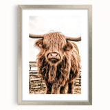 Highland Cow Farmhouse Wall Art – Rustic Country Style Decor Print
