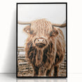 Highland Cow Farmhouse Wall Art – Rustic Country Style Decor Print