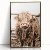 Highland Cow Farmhouse Wall Art – Rustic Country Style Decor Print