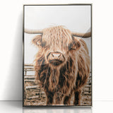 Highland Cow Farmhouse Wall Art – Rustic Country Style Decor Print