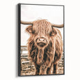 Highland Cow Farmhouse Wall Art – Rustic Country Style Decor Print