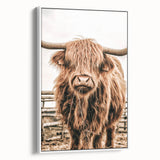 Highland Cow Farmhouse Wall Art – Rustic Country Style Decor Print