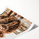 Highland Cow Farmhouse Wall Art – Rustic Country Style Decor Print