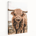 Highland Cow Farmhouse Wall Art – Rustic Country Style Decor Print
