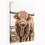 Highland Cow Farmhouse Wall Art – Rustic Country Style Decor Print