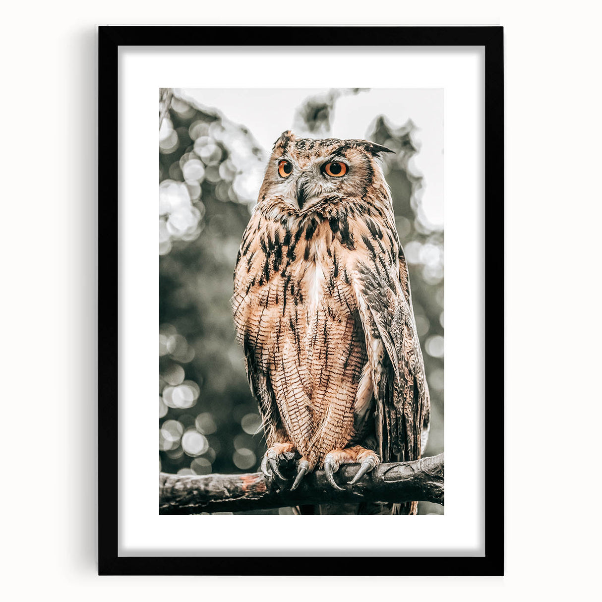 Majestic Owl Wall Art – Rustic Farmhouse Nature-Inspired Decor Print