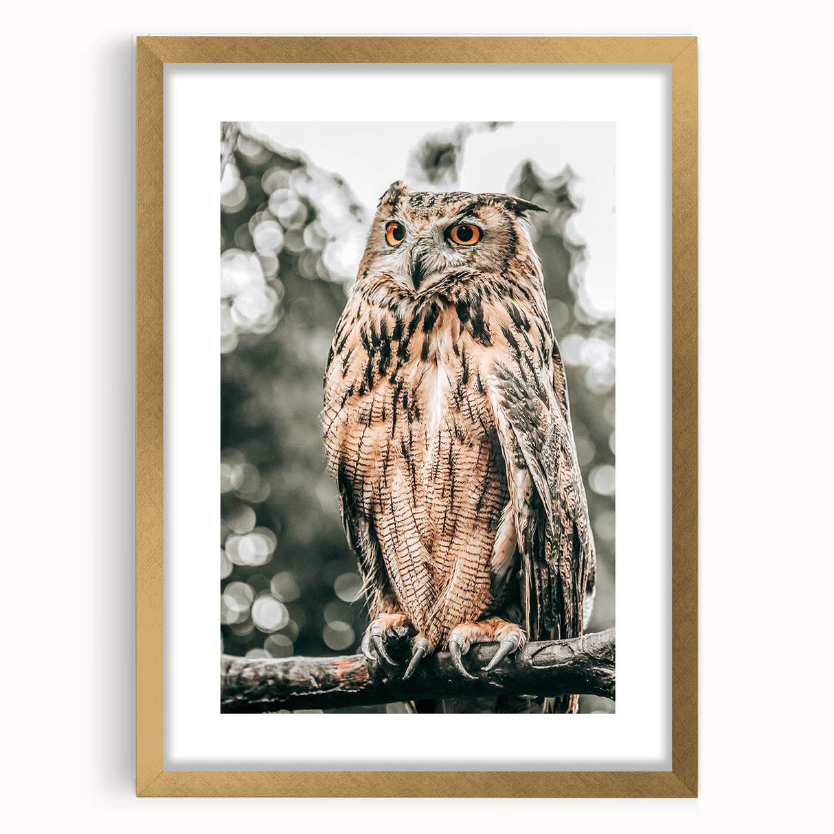 Majestic Owl Wall Art – Rustic Farmhouse Nature-Inspired Decor Print